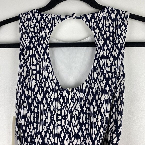Eliza J Women's Printed Fit and Flare Dress Size 2 NWT Multicolor Striped Tie - Picture 6 of 10